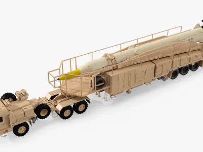  Sejjil Ballistic Missile with BAZ 64022 Hauler 