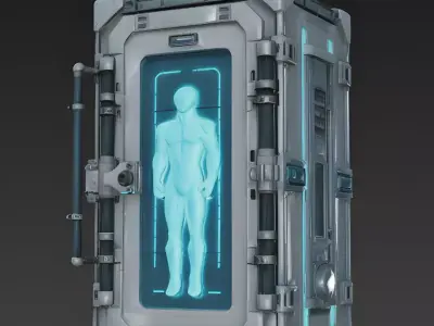 Advanced Sci-Fi Stasis Pod 3D Mode Low-poly 3D model