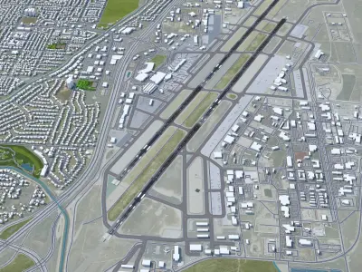 Boise Airport 10km Low-poly 3D model