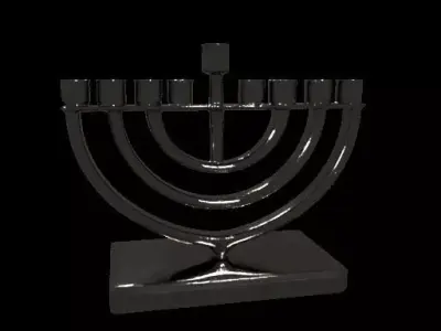 Modern Silver Hanukkah Menorah 3D print model