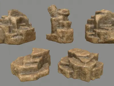 Rock Set Low-poly 3D model 32