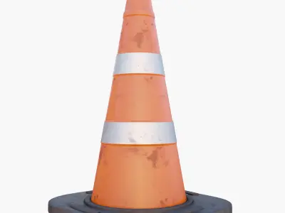 Traffic Cones Dirty PBR 3D model Low-poly 3D model