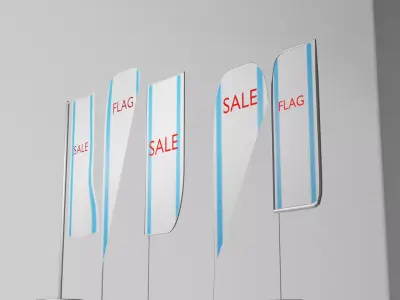 Marketing flag banners pack 3D model