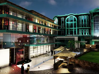 Exterior HOTEL AND SHOP MALL  3D model