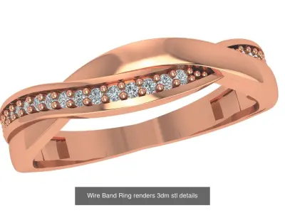 41 Wire Light wt minimalist Ring 3dm stl renders  3D Model Pack