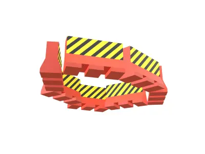 Road Barriers v4 006 Low-poly 3D model