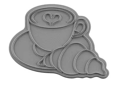 Croissant Coffee Neon Sign 3D model