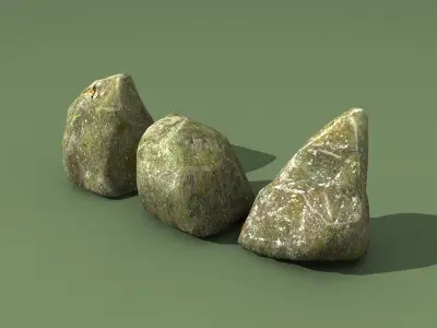 Mossy Rocks 3D model