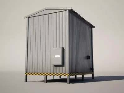 Electricity Station Cabin Low-poly 3D model