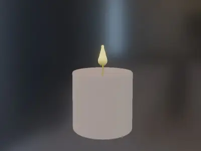 Candle with animation of fire 3D model