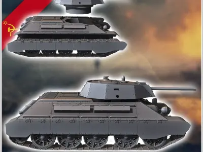 T-3476 model 194142 Ekranami with up-armour - Soviet army WW2 Se 3D print model