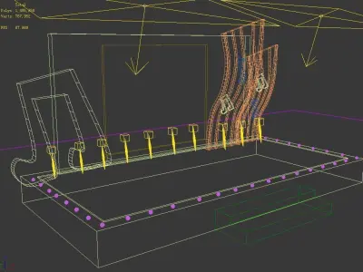 Stage party concert fashion catwalk T station  53 3D model