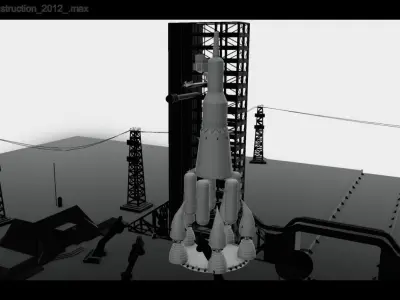 NASA spaceship Launchpad  Low-poly 3D model