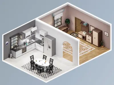 Room 26 Low-poly 3D model