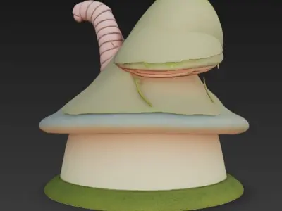 Fairy Tale Mushroom Roof House  Hobbit  Fantasy Inspired 3D print model