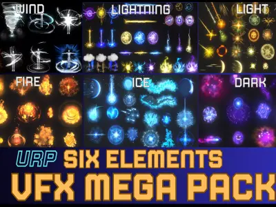 Unity Game VFX - Six Elements VFX Mega Pack - URP 3D model
