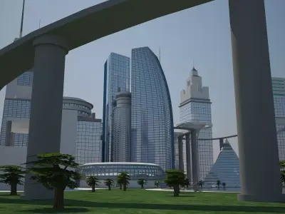 Futuristic City 3D model purchase