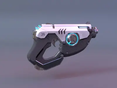Tracer Puls Pistol For Game Asset Low-poly 3D model