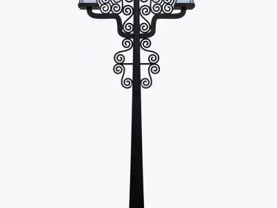 Ornate Street Lamp PBR Low Poly Game Ready Low-poly 3D model