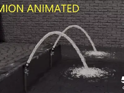 LUMION ANIMATED FOUNTAIN Jet arc fountain CHAMPAGNE FROTH FLOW 3D model