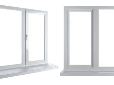 Plastic window - white 3D model