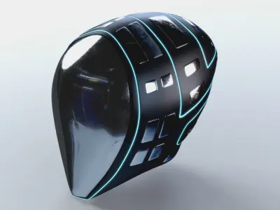 Helmet Sci-Fi Futuristic PBR Low-poly 3D model