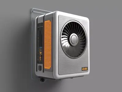 Sci-Fi Cyberpunk Air Conditioner Low-poly 3D model