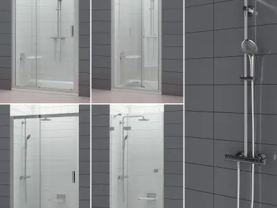 Set of shower doors RAVAK set 52 3D model