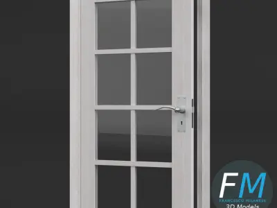 8 panel glass door 3D model