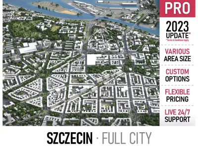 Szczecin  Low-poly 3D model