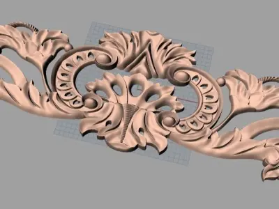 European style flower 3D relief STL Model for cnc engraving E092 3D model