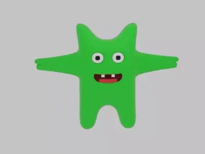 Mini Green Monster Low-poly 3D model