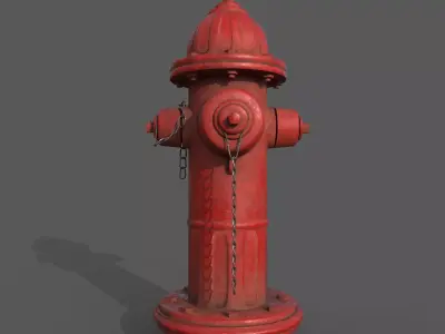Damaged Fire Hydrant Low-poly 3D model