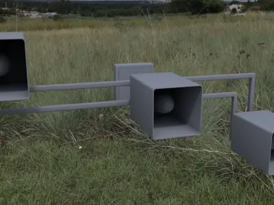 Chandelier three light fixtures in sky Free low-poly 3D model