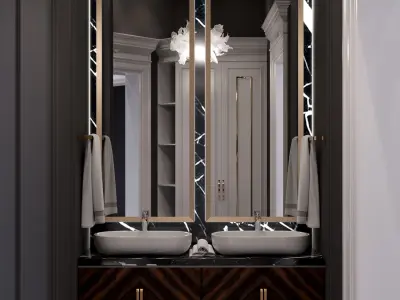 Bathroom in neo-classic style 3D model