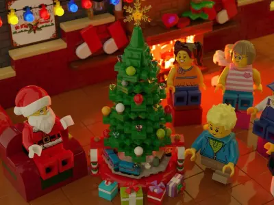 Lego Santa Scene 3D model
