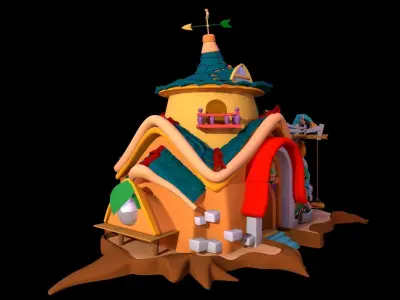 Asset - Cartoons - Background - House Livingroom - 02 3D model