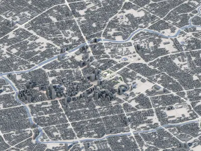 Chengdu City China 3D model