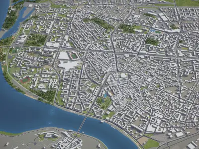 Novi Sad Low-poly 3D model