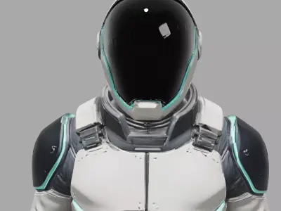 Futuristic Sci-Fi Space Soldier   Low-poly 3D model