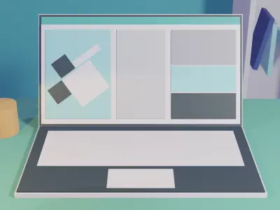 A room of primitives Free low-poly 3D model