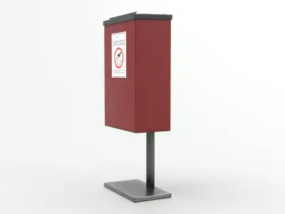 Metal Street Trash Bin 4K PBR Game Ready UV Unwrapped vol 02 Low-poly 3D model