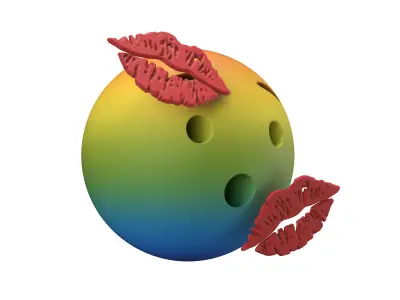 Hushed Face With Kiss Mark v1 006 Low-poly 3D model