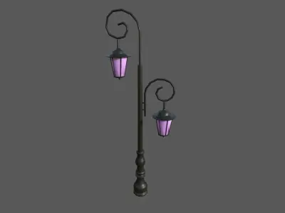 environment Street lights set Low-poly 3D model