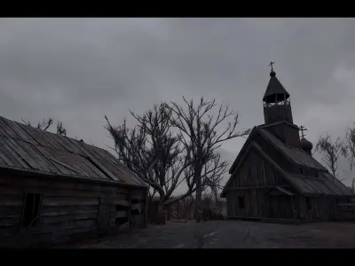 Haunted Village Low-poly 3D model