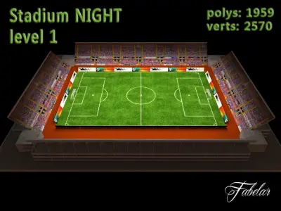 Stadium Level 1 Day-Night Low-poly 3D model