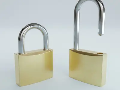Padlock two metal padlocks 3D model