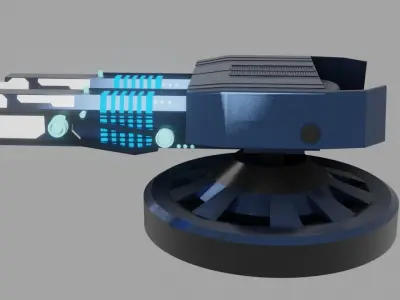 Sci Fi Futuristic Cannon Low-poly 3D model