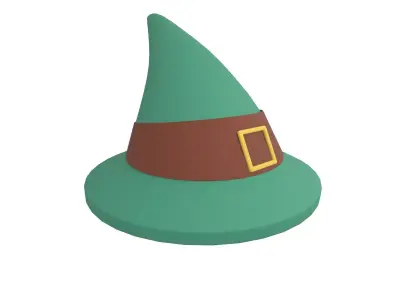 Witch Hat v2 003 Low-poly 3D model