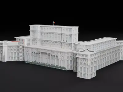 Low Poly Palace Of The Parliament - Romania Low-poly 3D model